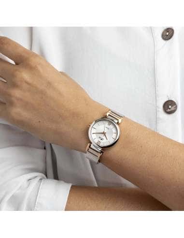 Reloj para Mujer con Correa de Malla y Detalles en Oro Rosa - Lotus 18647/2