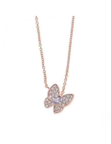 Collar para mujer Rosa Mariposa Circonitas Amatista - Salvatore 136C0108