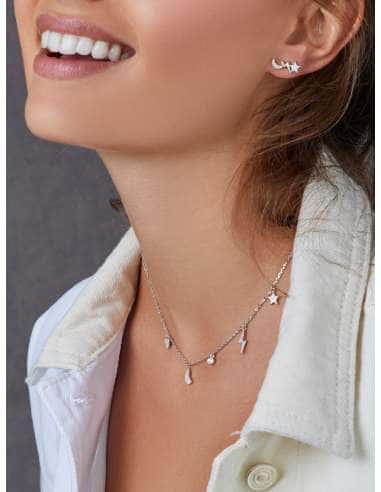 Collar para Mujer  Plata Chapada en oro Estrella, Rayo, Runa y Corazón - Marea D02107/BD