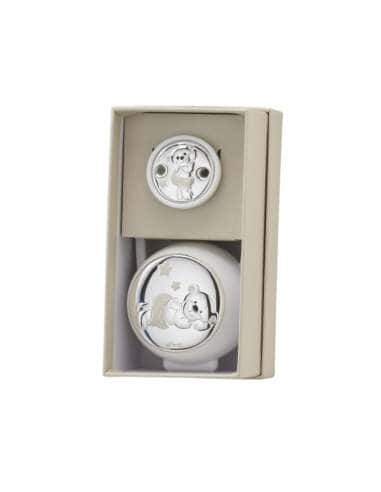 Set Infantil Portachupetes con Pinza Oso Blanco - Eventi EV3564/01B