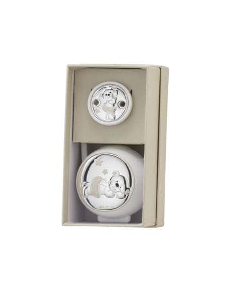 Set Infantil Portachupetes con Pinza Oso Blanco - Eventi EV3564/01B