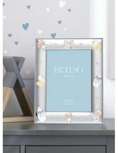 Marco de Fotos Infantil Oso Biberón  Celeste - Eccelso 5071/4C