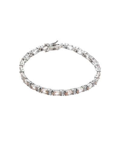 Pulsera para Mujer de Plata con Circonitas y Morganita – Salvatore 112P0096