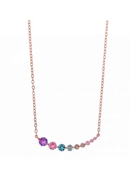 Collar para Mujer con circonitas multicolor de plata - Salvatore 136C0107