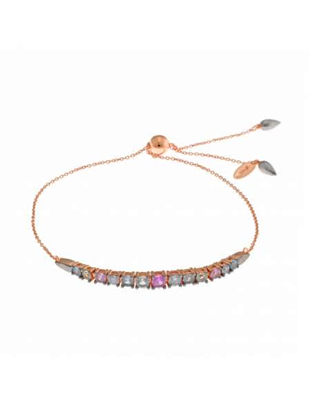 Pulsera para Mujer de Plata Bañada en Oro Rosa con Circonitas Multicolor – Salvatore 136P0199