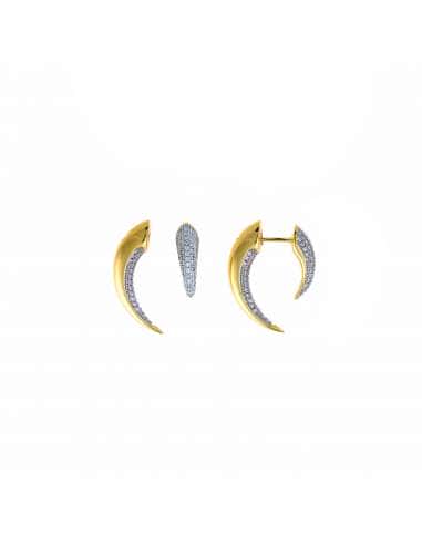 Pendientes para Mujer Pendientes en Plata de Ley con Baño de Oro y Circonitas Blancas - Salvatore 249A0027