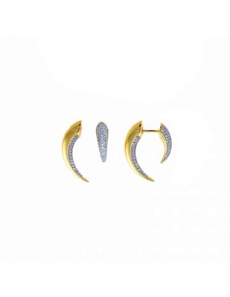 Pendientes para Mujer Pendientes en Plata de Ley con Baño de Oro y Circonitas Blancas - Salvatore 249A0027