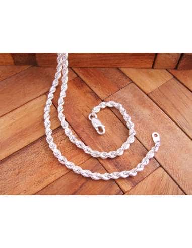 Cadena de plata trenzada o Cordón Salomónico Unisex 7.5 mm - Plata 925