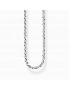 Cadena  trenzada o Cordón Salomónico Unisex 2mm - Plata...