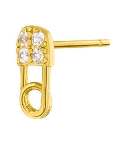 Pendientes para Mujer en forma de imperdible bañados en oro - Marea  D02001/AC