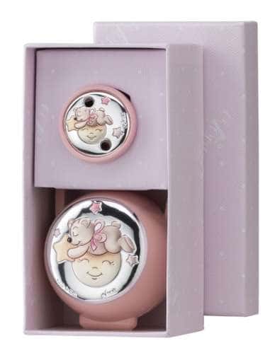 Set Infantil Portachupetes con Pinza Oso luna Rosa - Eventi EV3414/01R
