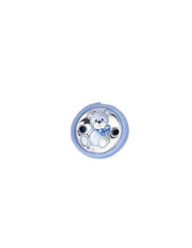 Set Infantil Portachupetes con Pinza y Sonajero Oso  Azul - Eventi EV3466/01C