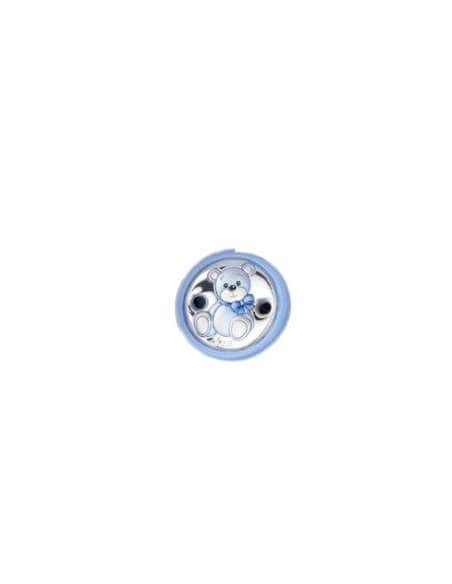Set Infantil Portachupetes con Pinza y Sonajero Oso  Azul - Eventi EV3466/01C
