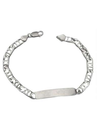 Pulsera esclava con eslabones calados  - Plata...