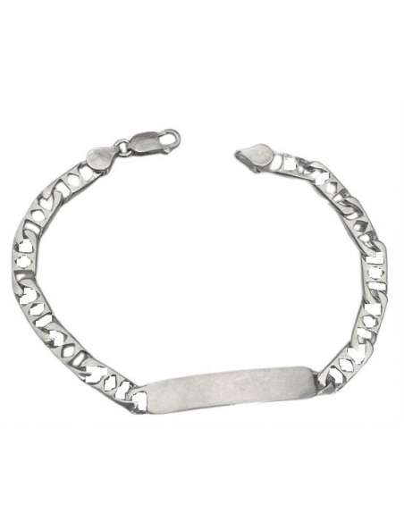 Pulsera esclava con eslabones calados  - Plata de ley