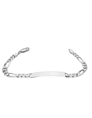 Pulsera esclava con eslabones angulados - Plata...